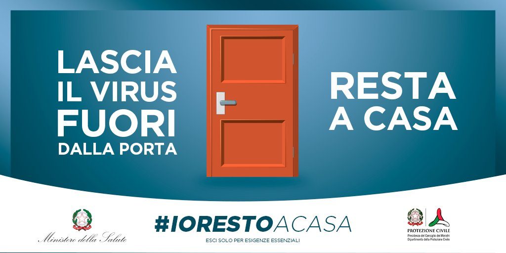Lascia il virus fuori dalla porta. Resta a casa. - Ministero della Salute
