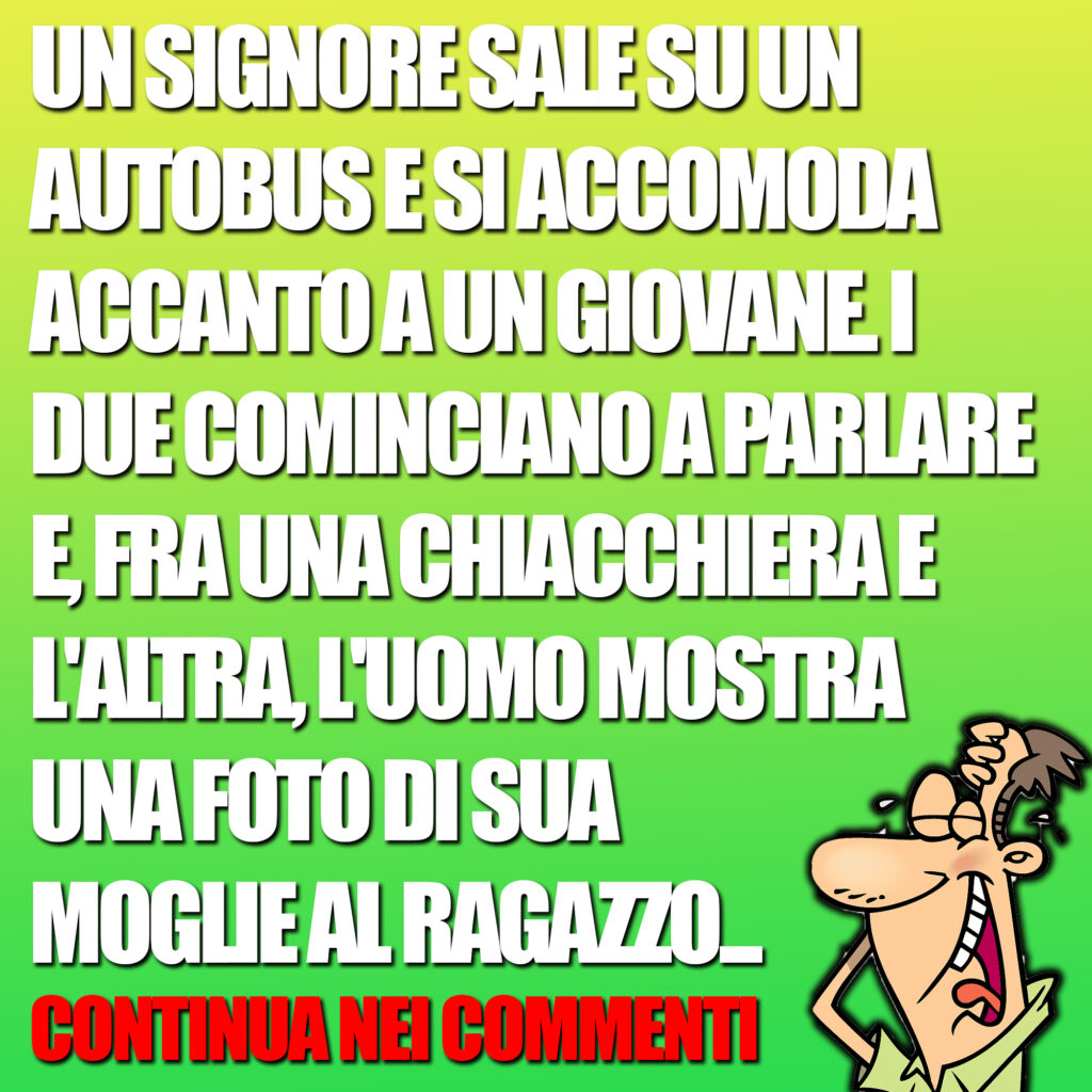 Un Signore Sale Su Un Autobus E Si Accomoda Accanto A Un Giovane I Due Cominciano A Parlare E