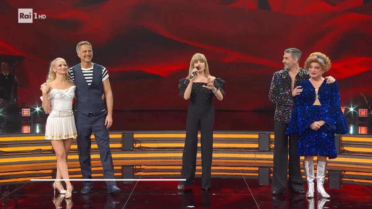 Andrea Delogu durante Ballando con le Stelle, momento di riflessione