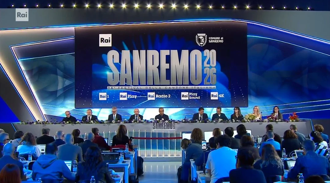 Palco dell'Ariston durante il Festival di Sanremo 2026
