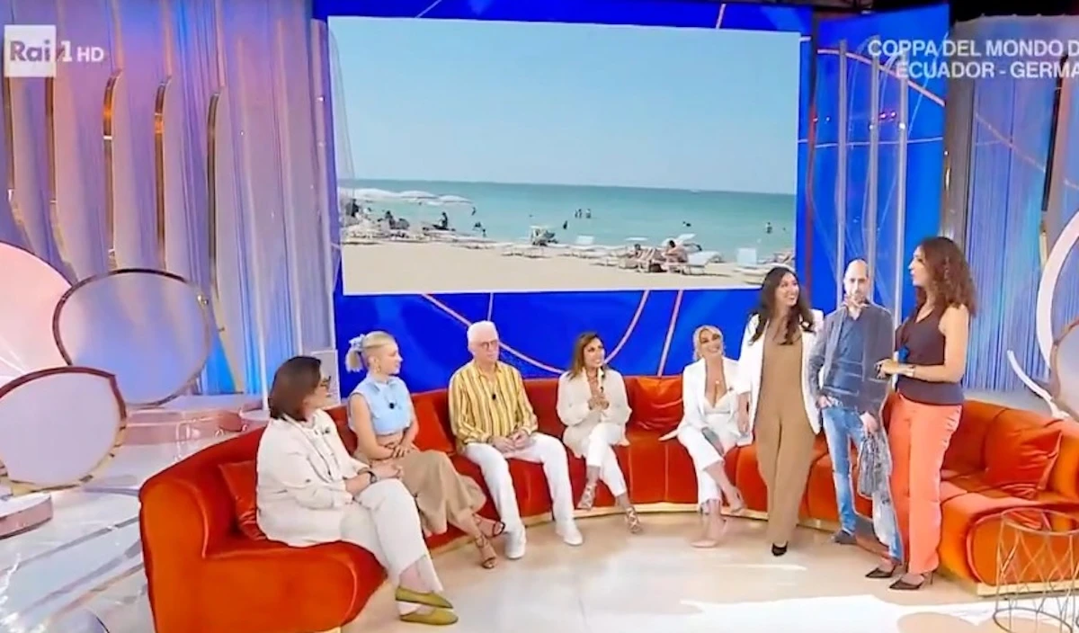 Clizia Incorvaia durante l'intervista con Caterina Balivo