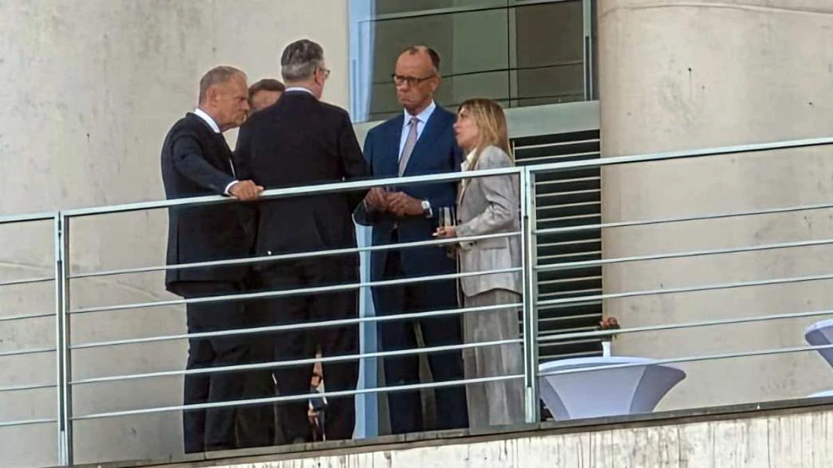 La presidente del Consiglio Giorgia Meloni al vertice E5 a Berlino